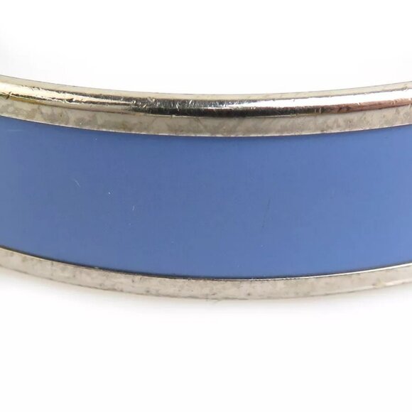 Auth HERMES Cloisonne Bangle Bracelet Silver/Blue Metal/Enamel - Picture 14 of 14